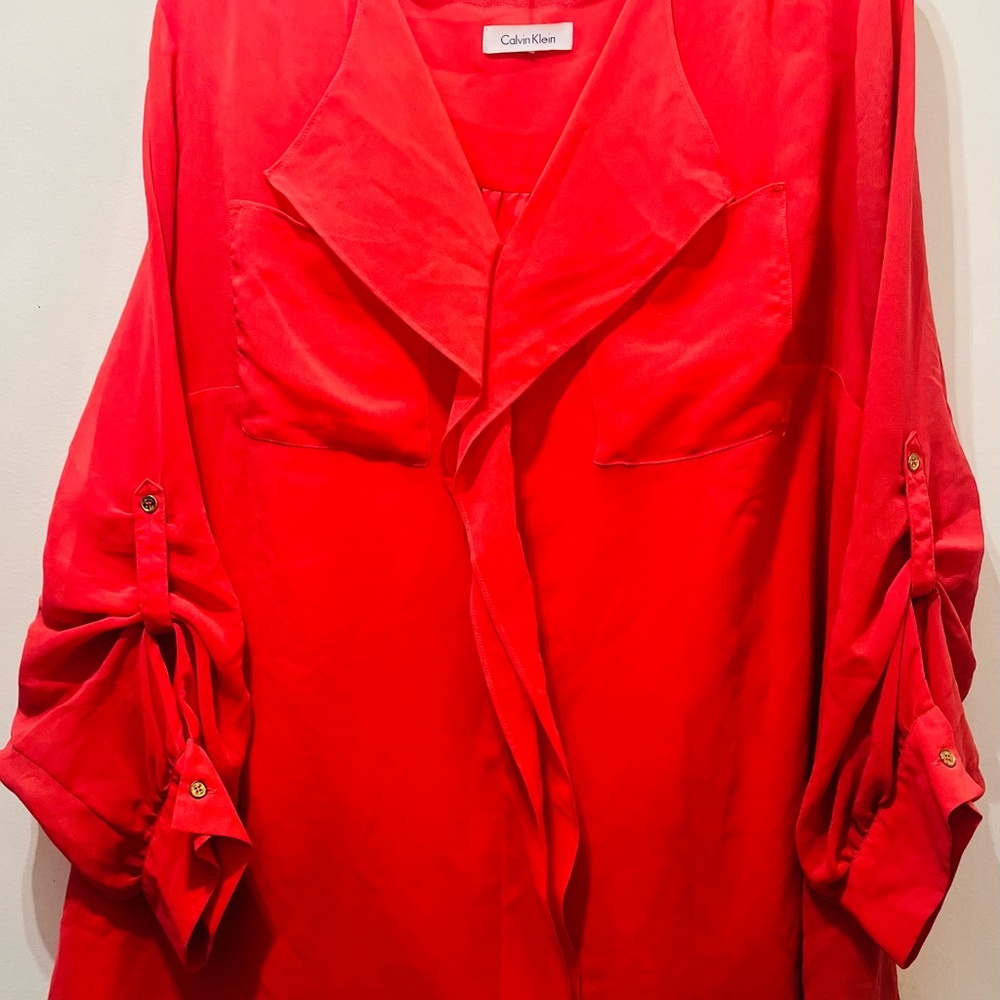 Calvin Klein Women's PINK (NOT RED!) Blouse - Size 2X